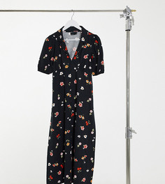 Черное чайное платье миди с цветочным принтом ASOS DESIGN Maternity-Черный