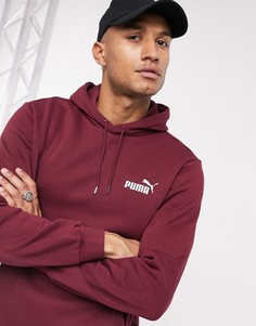 Бордовое худи с логотипом Puma essentials-Красный