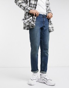Темно-зеленые узкие джинсы ASOS DESIGN-Синий