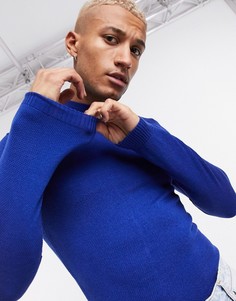 Кобальтовый облегающий джемпер жемчужной вязки ASOS DESIGN-Синий