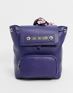 Черный рюкзак с шарфом Love Moschino-Синий