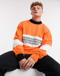 Джемпер с логотипом Calvin Klein Jeans Established 1978-Оранжевый
