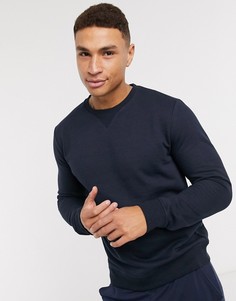 Темно-синий свитшот с круглым вырезом Burton Menswear