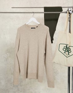 Бежевый джемпер с круглым вырезом AllSaints lori