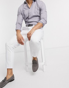 Белые зауженные брюки чинос ASOS DESIGN-Белый