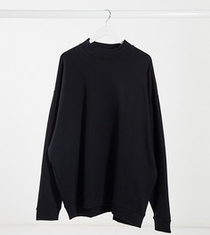 Черный свободный свитшот с высоким воротником ASOS DESIGN Plus