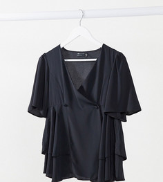 Черный топ с рукавами-кимоно и декоративной пуговицей ASOS DESIGN Maternity