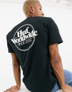 Черная футболка с логотипом HUF-Черный