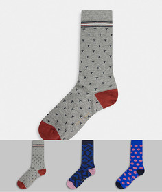 Подарочный набор из трех пар носков Ted Baker-Мульти