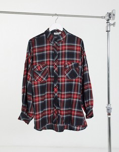 Красная клетчатая рубашка в стиле oversized Noisy May-Мульти