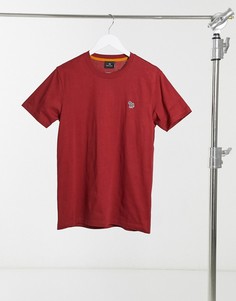 Темно-красная узкая футболка с логотипом в виде зебры PS Paul Smith-Красный