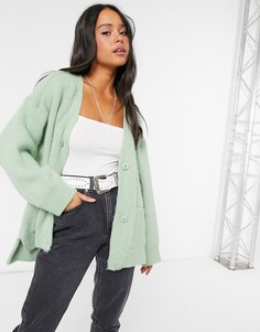 Удлиненный кардиган зеленого цвета Topshop-Зеленый