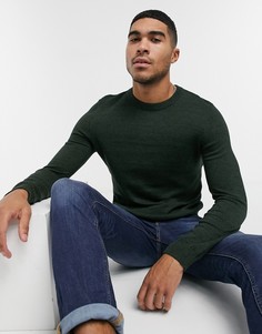 Зеленый трикотажный джемпер Topman