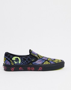 Черные классические кеды-слипоны Vans x Nightmare Before Christmas-Черный