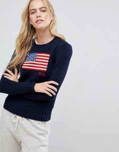 Джемпер с логотипом Polo Ralph Lauren-Темно-синий