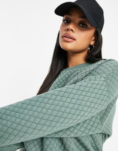 Стеганый oversized-свитшот цвета хаки ASOS DESIGN, от комплекта-Зеленый