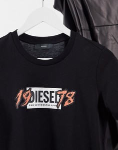 Черная футболка с логотипом Diesel 1978-Черный