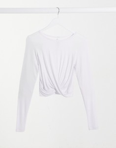 Белая укороченная футболка с завязками на спине Lorna Jane-Белый