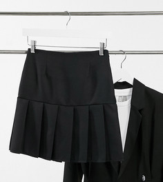 Черная плиссированная юбка мини ASOS DESIGN Tall-Черный