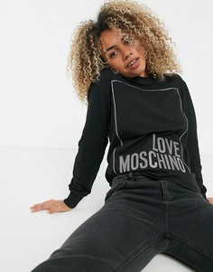 Черный свитшот с логотипом Love Moschino