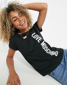 Черная футболка с логотипом сбоку Love Moschino-Черный