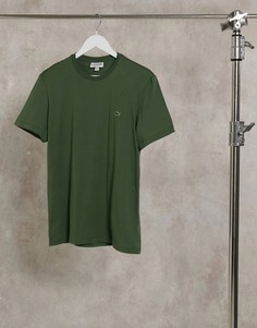Футболка цвета хаки с крокодилом Lacoste-Зеленый