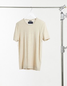Светло-коричневая меланжевая футболка с короткими рукавами Abercrombie & Fitch-Светло-коричневый