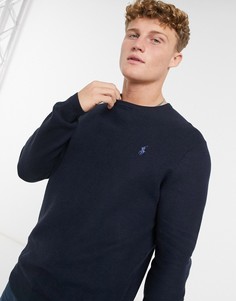 Темно-синий фактурный джемпер из хлопка пима Polo Ralph Lauren