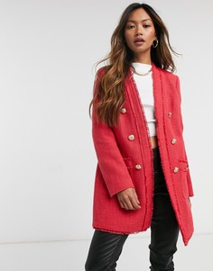 Красный удлиненный пиджак из букле River Island