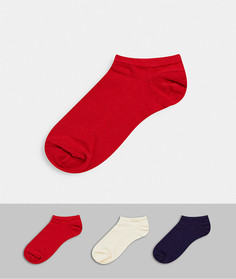 Набор из 3 пар спортивных носков красного/белого/темно-синего цветов ASOS DESIGN-Мульти