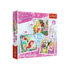 Пазлы Treft Рапунцель, Аврора и Ариэль, 20-36-56 элементов Trefl