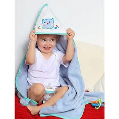 Полотенце для купания Uviton Little owl 90х90 см, сине-серое