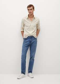 Хлопковая рубашка slim fit в полоску - Kudok-i Mango