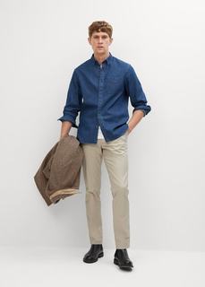 Хлопковая рубашка regular-fit из шамбре - Chambray Mango