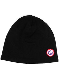 Canada Goose шапка бини с нашивкой-логотипом