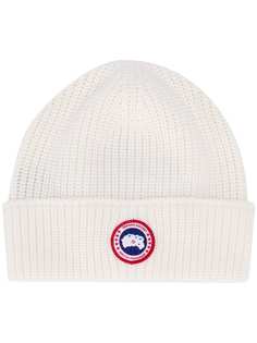 Canada Goose вязаная шапка бини с нашивкой-логотипом