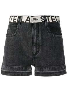 Stella McCartney джинсовые шорты с контрастным поясом и логотипом