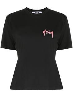 MSGM футболка с вышитым логотипом