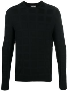 Emporio Armani джемпер с узором и окантовкой в рубчик