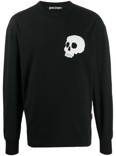 Palm Angels SKULL TEE L/S BLACK WHITE