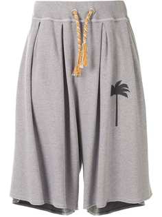 Palm Angels PXP LOOSE SHORTS MELANGE GREY BLACK