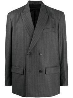 Valentino двубортный пиджак в тонкую полоску