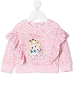 Monnalisa толстовка с леопардовым принтом и вышивкой Alice