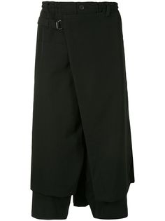 Yohji Yamamoto укороченные брюки с низким шаговым швом