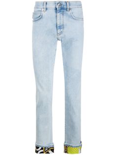 Versace джинсы кроя слим с подворотами