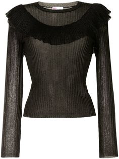 RedValentino трикотажный топ с блестками