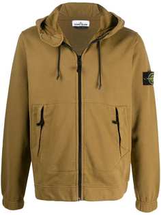 Stone Island худи на молнии с нашивкой-логотипом
