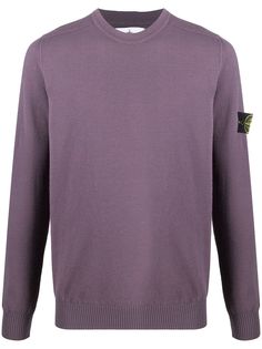 Stone Island свитер с нашивкой-логотипом и круглым вырезом