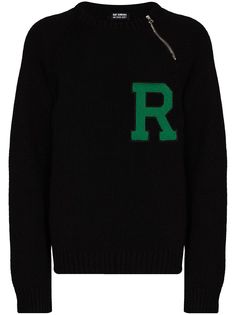 Raf Simons свитер с нашивкой Letter
