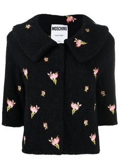 Moschino джемпер с цветочной вышивкой